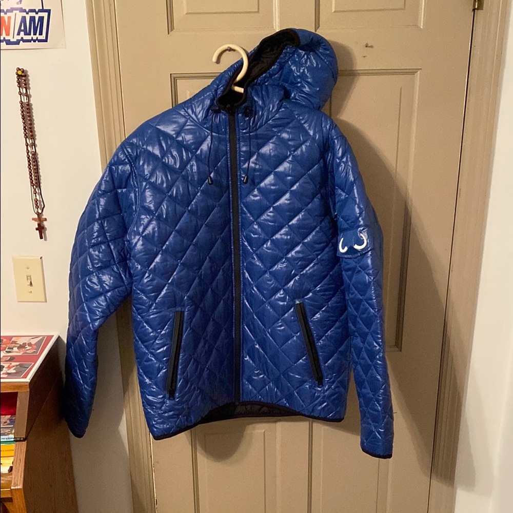 Men's Blue Quilted Puffer Jacket